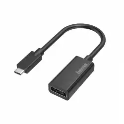 Адаптер HAMA 200314, USB-C мъжко - DisplayPort женско, Ultra HD, 4K, Черен