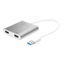 Адаптер j5create JUA365, За 2 монитора, USB-C - HDMI