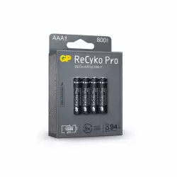 Акумулаторна Батерия GP R03 AAA 800mAh NiMH 85AAAHCB-EB4 RECYKO+ PRO до 1500 цикъла, 4 бр. в опаковка