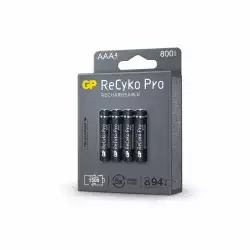 Акумулаторна Батерия GP R03 AAA 800mAh NiMH 85AAAHCB-EB4 RECYKO+ PRO до 1500 цикъла, 4 бр. в опаковка