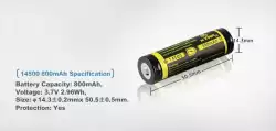 Акумулаторна батерия LiIon  AA R6  3,7V 800mAh  XTAR