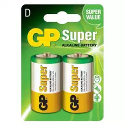 Алкална батерия GP SUPER LR20, 2 бр. в опаковка / блистер, 1.5V