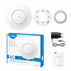 Безжичен Access Point Cudy AP1300-P, AC1200, 2.4/5 GHz, 300 - 867 Mbps, PoE адаптер