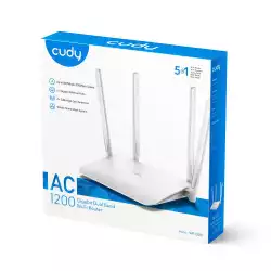 Безжичен рутер CUDY WR1300, Двубандов AC1200, 300+867 Mbps, 5x10/100/1000, Бял