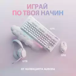 Безжична геймърска механична клавиатура Logitech G G715, TKL, Tactile, RGB LED, US Layout, бяла