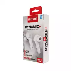 Блутут слушалки MAXELL Dynamic, Докинг кутийка, True Wireless, Бяли