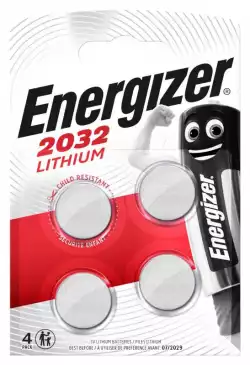 Бутонна батерия литиева ENERGIZER CR2032. 3V, 4pk блистер