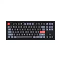 Геймърска Механична клавиатура Keychron V3 TKL Knob QMK Frosted Black Translucent, Keychron K Pro Red Switch, RGB Backlight