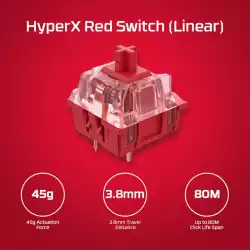 Геймърскa механична клавиатура HyperX Alloy Origins 60, HyperX червени суичове, Черен