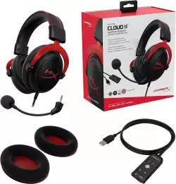 Геймърски слушалки HyperX Cloud II Red, Микрофон, Черно/Червено