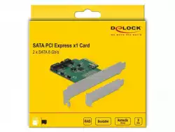 Карта Delock, PCI Express x1 към 2 port SATA, RAID