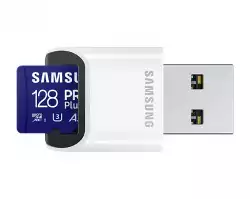 Карта памет Samsung PRO Plus, microSDXC, UHS-I, 128GB, Адаптер, USB четец