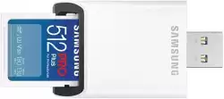 Карта памет Samsung PRO Plus, SD Card, 512GB, USB Четец, Бяла