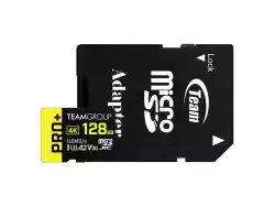 Карта памет Team Group PRO Plus microSDXC 128GB, UHS-I U3, A2, V30 + SD Адаптер