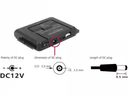 Конвертор Delock, USB 5 Gbps - SATA 6 Gb/s / IDE 40 pin / IDE 44 pin, backup функция