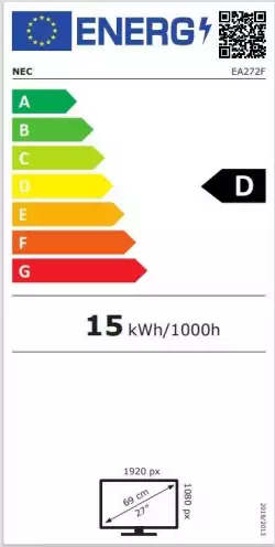 Монитор NEC MultiSync® EA272F LCD 27", 1920x1080, USB-C, DisplayPort, HDMI, USB 3.1, Черен