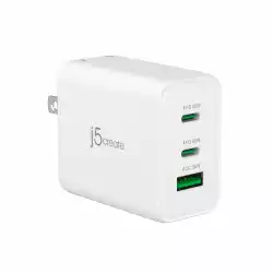 Мрежово зарядно j5create JUP3365E 65W, 3 порта, USB-C, USB-A