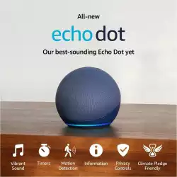 Преносима смарт тонколона Amazon Echo Dot 5, Гласов асистент, Alexa, Тъмносиня