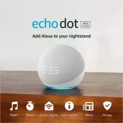 Смарт тонколона Amazon Echo Dot 5, B09B8vn8yq, Гласов асистент, Alexa, Часовник, Бяла