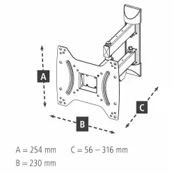 Стенна стойка за TV, Fullmotion, 122 cm (48"), 220822