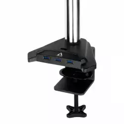 Стойка за монитор за бюро ARCTIC Z1 Pro (Gen 3), Регулируема, до 38", 15 кг, hub USB 2.0, Черен