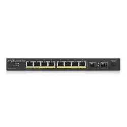 Суич ZYXEL GS1100-10HP, 8-портов, Gigabit, PoE, 2xSFP