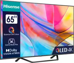 Телевизор - Hisense 65" 65A7KQ , 4K Ultra HD 3840x2160, QLED, FALD, QuantumDot , HDR 10+, HLG, Dolby Vision, Dolby Atmos, VidaOS, Dark Grey