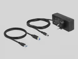 USB хъб Delock 10 x USB-A, 1 x USB-B, 5 Gbps, Превключвател, LED индикатор, Сив