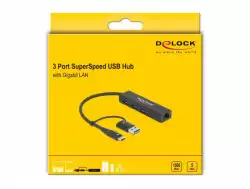 USB хъб 3 порта, 3.2 Gen 1, DELOCK-64149