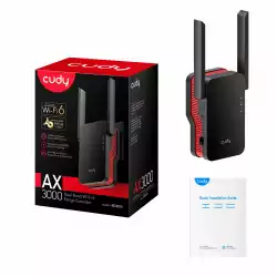 Усилвател Cudy RE3000, AX3000 Dual Band, 2.4/5 GHz, 574 - 2402 Mbps, Gigabit