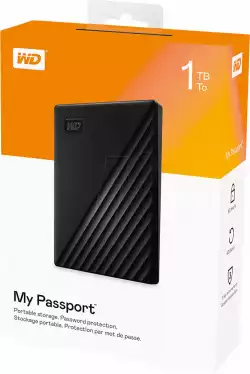 Външен хард диск Western Digital My Passport, 1TB, 2.5"