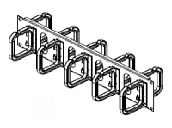 19 wire management panel 2U - both sides, plastic hooks 80 x 80 mm