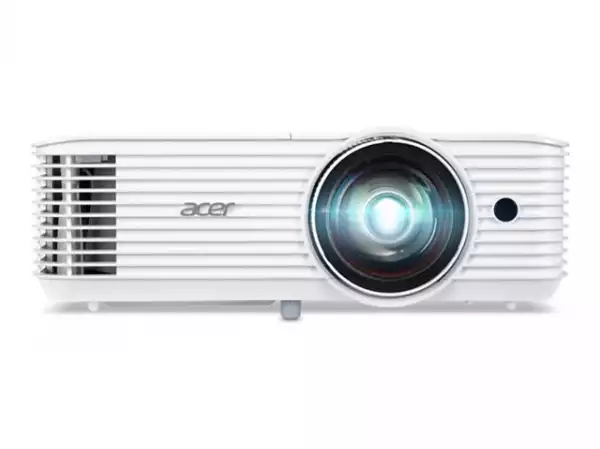 Acer Projector S1386WHn, DLP, Short Throw, WXGA (1280x800), 3600 ANSI Lumens, 20000:1, 3D, HDMI, VGA, LAN, RCA, Audio in, Audio out, VGA out, DC Out (5V/1A, USB-A), Speaker 16W, Bluelight Shield, 3.1kg, White