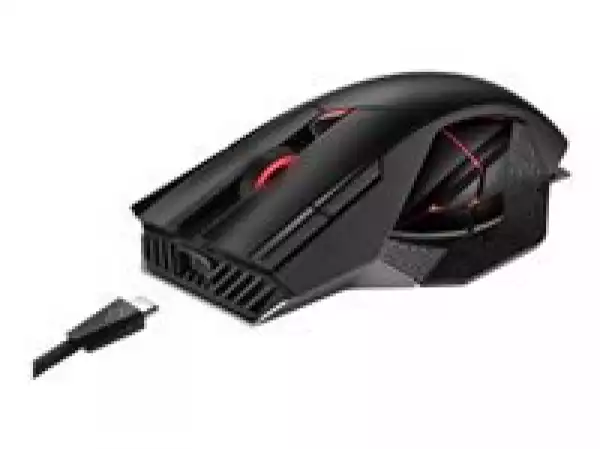 ASUS ROG SPATHA X 19000dpi wireless gaming mouse dual-mode connectivity with magnetic charging stand 12 programmable buttons