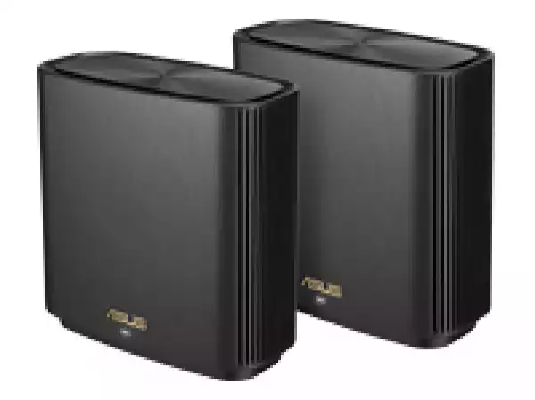 ASUS ZenWifi XT8 AX6600 Tri-band Mesh WiFi 6 System Coverage up to 410 Sq. Meter/4.400 Sq. ft. 6.6Gbps WiFi 3 SSIDs Black 2-PK