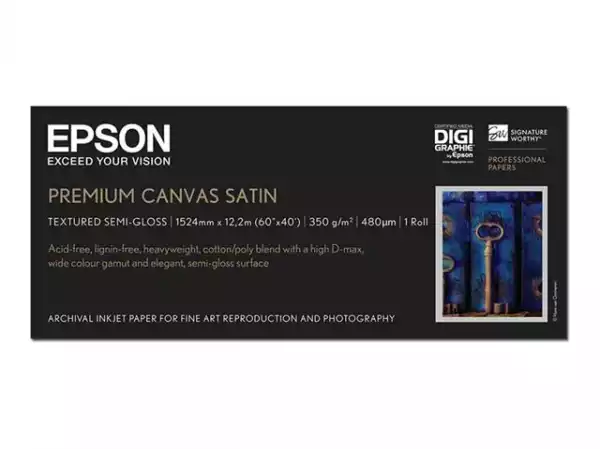EPSON PremierArt Water Resistant Canvas Glossy Roll A0 64inch 152.4cm x 12.2m 350g/m2 1 roll canvas paper