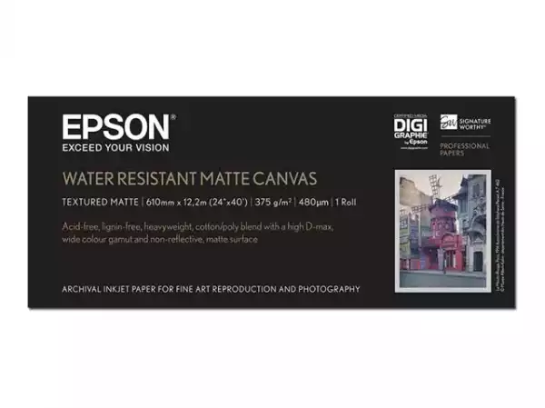 EPSON Paper Canvas A1 24inch 60.96cm x12.2m 375g/m2 water resistant matte