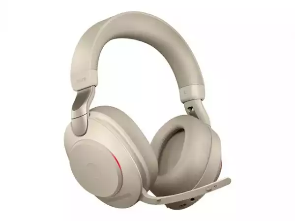 JABRA Evolve2 85 UC Stereo Headset full size Bluetooth wireless wired active noise cancelling 3.5 mm jack noise isolating beige