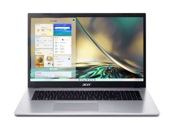 Лаптоп Acer Aspire 3, A317-54-32TL, Core i3 1215U, (up to 4.40Ghz, 10MB), 17.3" FHD (1920x1080) IPS SlimBezel AG, 1*8GB DDR4, 512GB SSD PCIe, Intel UMA Graphics,Cam&Mic, 802.11ac + BT, No OS, Silver