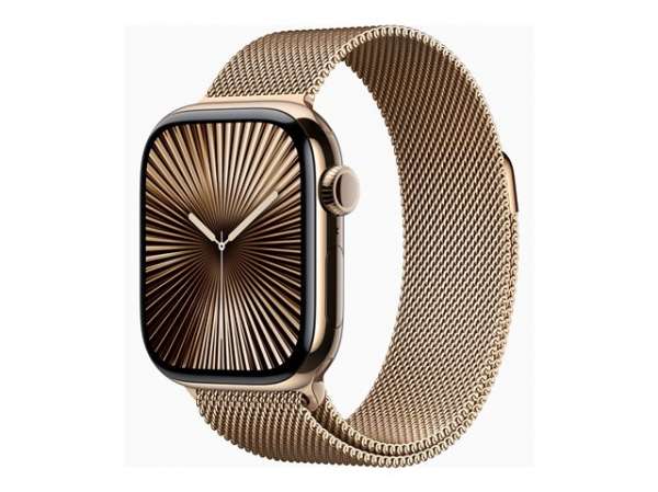 Смартчасовник Apple Watch S10 Cellular 42mm Gold Titanium Case with Gold Milanese Loop