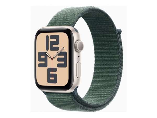 Смартчасовник APPLE Watch SE2 v3 GPS 44mm Starlight Alu Case with Lake Green Sport Loop