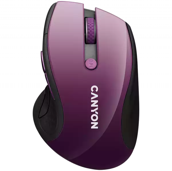 CANYON 2.4Ghz wireless mouse, optical tracking - blue LED, 6 buttons, DPI 1000/1200/1600, Purple pearl glossy