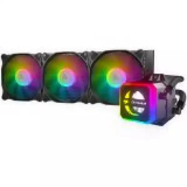 COUGAR Helor 360Liquid Cooling,Copper with Nickel Plating,Pump Speed 2700 ± 10% R.P.M, Aluminum material, 12 Addressable RGB LEDs (5V), Radiator Type 360mm,Fan ModelVortex Omega 120,Fan Quantity 3,Hydro-Dynamic Bearing
