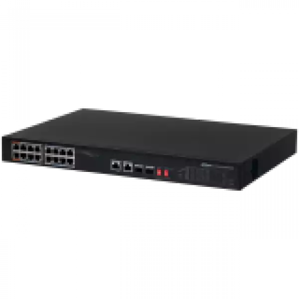 Dahua 18-Port Unmanaged Desktop PoE Switch, Layer 2, 16x 10/100 PoE port, 2x 10/100/1000 uplink, 2x SFP 1000 Mbps,