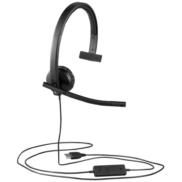 Logitech USB Headset H570e Stereo, In-line Controls, Echo Cancellation, Noise-cancelling, USB