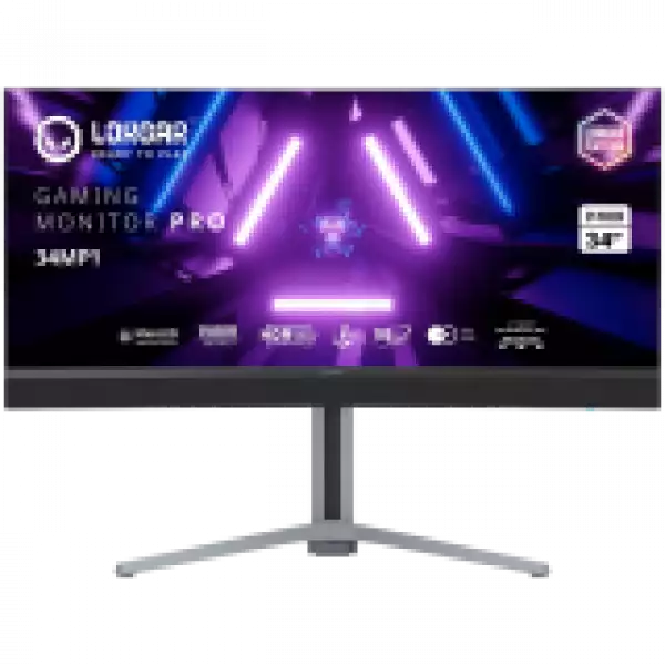 Монитор LORGAR 34MP1, UWQHD MiniLED Gaming Pro, 34'' (3440*1440) VA curved monitor, black/milky grey