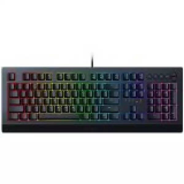 Razer Cynosa V2, Individually customizable backlit gaming-grade keys, Quiet cushioned keystrokes, Dedicated media keys, Durable spill-resistant design, RGB backlighting, Razer Synapse enabled, N-key roll over, 1000 Hz Ultrapolling, Gaming mode option