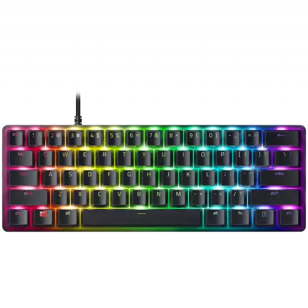 Razer Huntsman Mini (Analog Switch), Gaming Keyboard, US Layout, Wired - Detachable Type-C, Doubleshot PBT Keycaps, Aluminum construction, 1000 Hz Ultrapolling, Hybrid onboard storage, Razer Chroma RGB