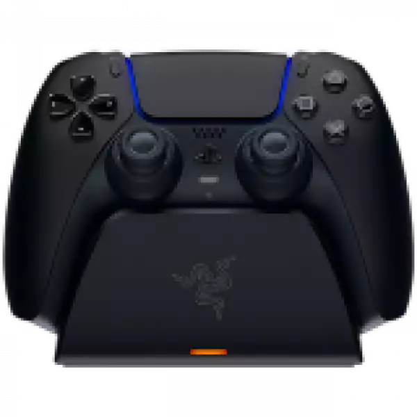 Razer Quick Charging Stand for PS5 - Midnight Black, Quick Charge, Curved Cradle Design, Matches Your PS5 DualSense Wireless Controller, Powered by USB (Controller not included)