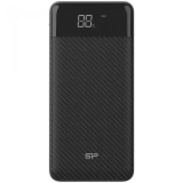 Silicon Power GS28 20.000mAh Powerbank > 500 charging cycles 2x USB A out, 1x Micro-USB in + 1x USB C in/out, Fast Charge, Battery % Display, Black, EAN: 4713436133315